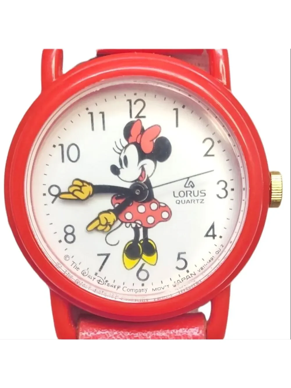 Vintage Disney X Lorus Minnie Mouse Red Plastic Watch